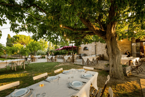 Il giardino dell'agriturismo La Graziosa, vicino a Riccione